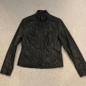 Women's Faux Leather Dark Brown Jacket